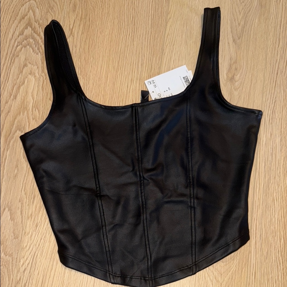 H&M Black Faux Leather Tank